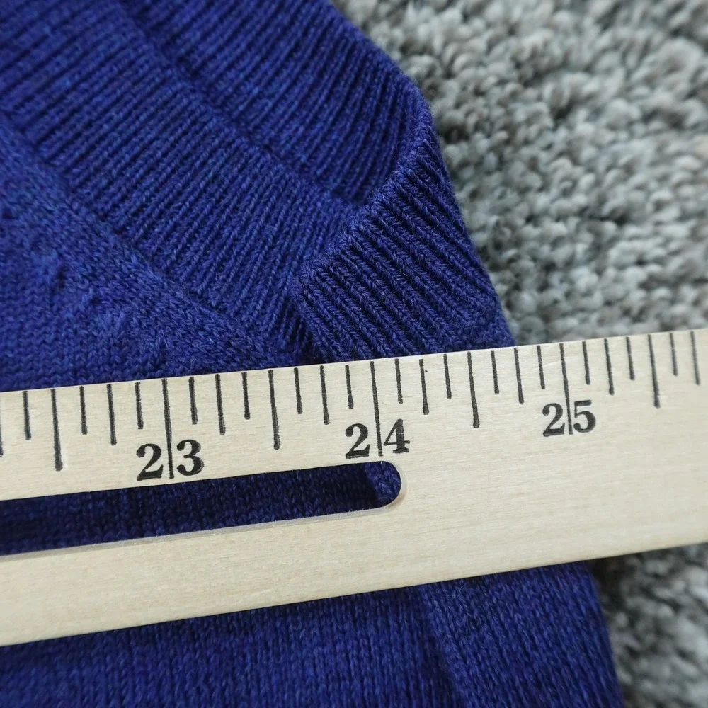 Banana Republic Sweater Mens 2XL Blue Merino Wool V Neck Knit Pullover Vest Soft